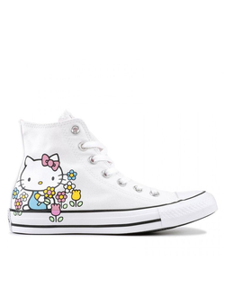 Кеды Converse Hello Kitty белые высокие женские