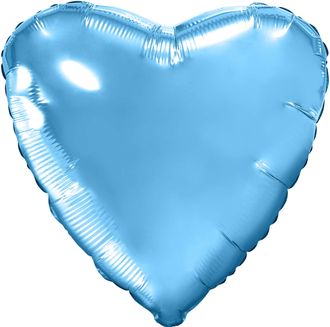 Шар сердце, голубая пастель, 45 см (фшц)