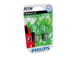 Лампа PHILIPS P21W LongLifeEcoVision 12V в блистере 2 шт.