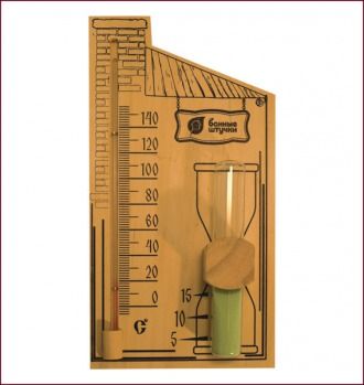 Термометр для бани и сауны с песочными часами 27,8*14*5,3 см, 18036