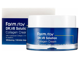 FarmStay Крем для лица с Коллагеном Dr.V8 Solution Collagen Cream, 50 мл. 723614