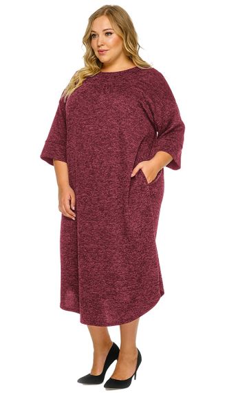 Комфортное платье арт. 1721205 (Цвет бордовый) Размеры 52-78