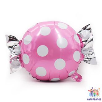 Шар конфета  61 см ( розовый, желтый, зеленый, голубой) ( шар    + гелий + лента)