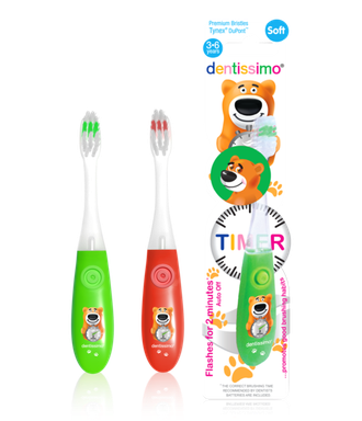 Детская зубная щетка Kids со световым таймером на 2 минуты, от 3 до 6 лет, Dentissimo.