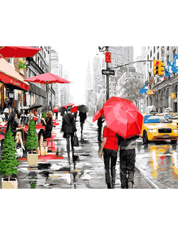 Алмазная картина (мозаика) &quot;Дождь в Нью-Йорке&quot; 30*40/40*50 см