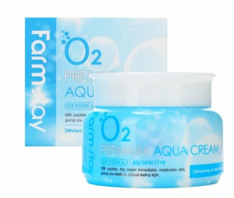 Крем для лица с Пептидами с Кислородом O2 FarmStay Premium Aqua Cream, 100 г. 772306