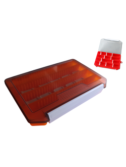 Коробка 20х14х3см (4отделений /10разделителей), цвет оранжевый