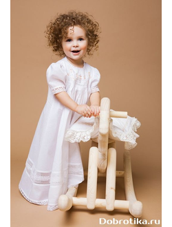 Крестильный набор для девочки с платьем "Ксения". С платьем, косынкой, полотенцем. 3-4 года, 5-6 лет, 7-8 лет, цена от