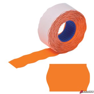 Этикет-лента 26×16 мм, волна, оранжевая, комплект 5 рулонов по 800 шт., BRAUBERG. 123582