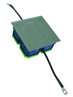 476016 Инспекционный люк UP 160x160x68 мм с обжатыми гибкими медными проводниками (16 мм²) длиной ок. 200 мм