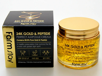 FarmStay Антивозрастной Ампульный Крем с 24K Золотом и Пептидами 24K Gold Peptide Perfect Ampoule Cream, 130 мл. 776189
