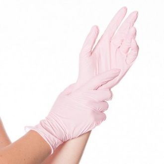 перчатки виниловые розовые (временно нет в наличии)