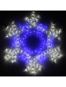Фигура из дюралайта "Снежинка фигурная", 270 светодиодов, 52 см, соединяемая (до 10 шт.), уличная, белый/синий