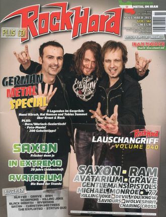 ROCK HARD Magazine November 2015 Hanci Kursch, Kai Hansen, Tobias Sammet, Doro, Saxon Cover ИНОСТРАН