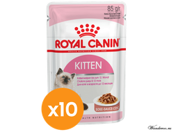 Влажный корм для котят  Роял Канин Киттен Инстинктив Royal Canin Kitten Instinctive  в соусе пауч по 0,085 х 10 шт