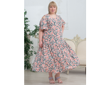 Летнее платье   БОЛЬШОГО размера Арт. 6009К  (Цвет светло-розовый) Размеры 62-90