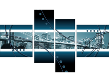Дизайнерская картина &quot;Синий мегаполис&quot;