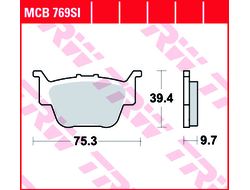 Тормозные колодки задние TRW MCB769SI (FA373 ) для квадроциклов Honda TRX 420/450/650/680, Kymco 250 Urban Quad (06435-HP1-006, 06435-HP1-016)