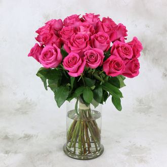 Букет 25 ярко-розовых роз