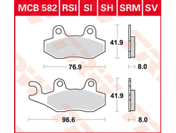 Тормозные колодки передние правые TRW MCB582SI (FA135) для квадроциклов BRP Can-Am Commander 800/1000, CF MOTO 550 U-Force/ Z-Force, YAMAHA Rhino 660/700, Raptor,700, Kawasaki Brute Force 650/750, Teryx 750/800