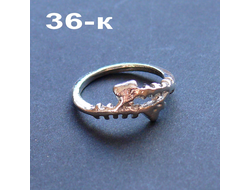 Кольцо декоративное №36-к: "кости рыбы" - разм. 15,5