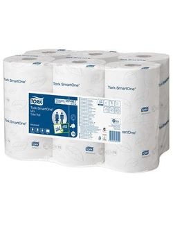 Туалетная бумага в мини-рулонах Tork SmartOne mini T9 472193 2-слойная 12 рулонов по 111.6 метров