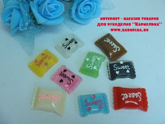 смолы №166 - прямоугольные конфетки, размер 1,6х2,2см, цвет как на фото по 1шт - 12р/шт