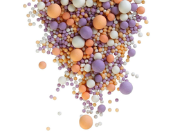 ДРАЖЕ ЗЕРНОВОЕ 40 г, Белоснежное, Сиреневое, Оранжевое (МАТОВОЕ) # 85 М