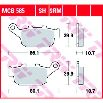 Тормозные колодки TRW MCB585 для Honda // Yamaha (Organic Allround)