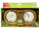Термометр с гигрометром д/бани и сауны Банная станция с песочными часами 27*13,8*7,5см, 18028