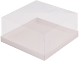 Коробка для торта с прозр. куполом (белая), 225*225*110мм