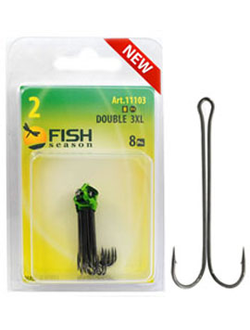 Крючок Fish Season ДВОЙНОЙ с ОЧЕНЬ длинным цевьем №6 (9шт.) арт.11103