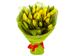 25 Желтых Тюльпанов букет Весеннее Солнце