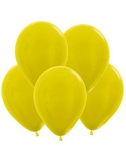 Воздушный шар с гелием "Желтый металл" 30 см