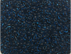 Бисер Китайский №12-305 синий прозрачный с черным стержнем, 50 грамм