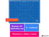 Коврик (мат) для резки BRAUBERG EXTRA 5-слойный, А2 (600×450 мм), двусторонний, толщина 3 мм, синий. 237176