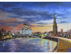 Картина Храм Христа Спасителя вечером Круглова Светлана