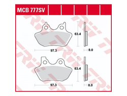 Тормозные колодки передние TRW MCB777SV для Harley-Davidson (Sinter Street SV)