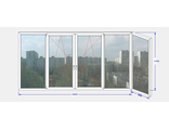 Остекление  Г-образного балкона шириной 3 метра, пластиковыми окнами