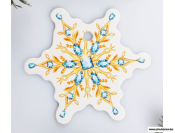 Шильдик на подарок «Снежинка новогодняя» 6,5 x 6 см