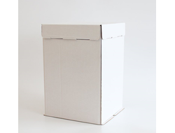 Коробка для торта ПЛОТНАЯ картонная, 30*30* высота 45 см ( БЕЗ ОКНА ) состоит из 3х частей