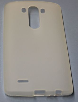 Защитная крышка силиконовая LG G3 D855, полупрозрачная, белая
