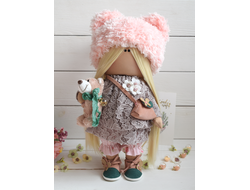 Набор для шитья интерьерной куколки "Пудровый мишка" (с поворотной головой и гнущимися ручками)