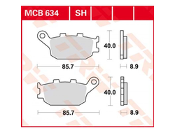 Тормозные колодки TRW MCB634SH для Honda // Kawasaki // Suzuki // Yamaha (Sinter Street SH)