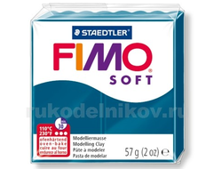полимерная глина Fimo soft, цвет-calypso blue 8020-31 (синий калипсо), вес-57 грамм