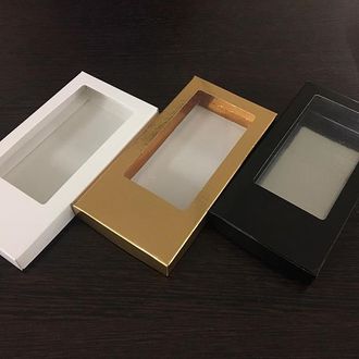 Коробка для шоколадной плитки 160*80*17 мм, цвета в ассортименте, 1 шт.