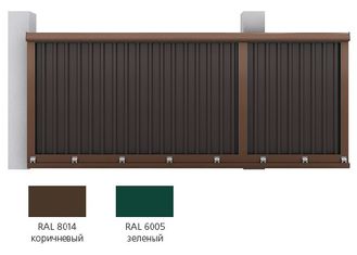 Набор №6 для сборки сдвижных ворот 4500х 2100 (зеленый RAL6005) под зап профл (рек высота профл - 1822 мм)