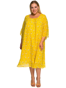 Летнее платье БОЛЬШОГО размера &quot;КОЛОМБА&quot; арт. 2218819 (цвет желтый) Размеры 50-78