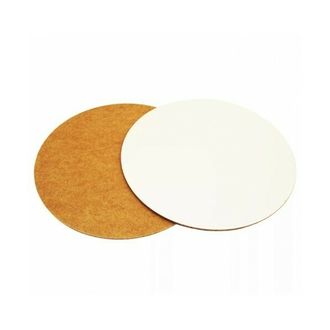 Подложка усиленная ДЕРЕВЯННАЯ Белая ламинированная (толщина 3 мм), диаметр 16 см