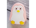 Пингвин бусина - розовый кварц